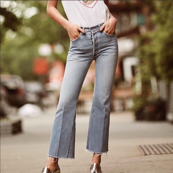Re/Done Denim - Re/Done high rise ankle crop flare